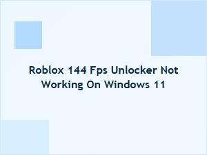 Roblox 144 Fps Unlocker Not Working on Windows 11? Try These Alternatives